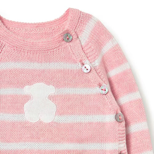 CONJUNTO DE BEBÉ DE RECIÉN NACIDO TRICOT ROSA