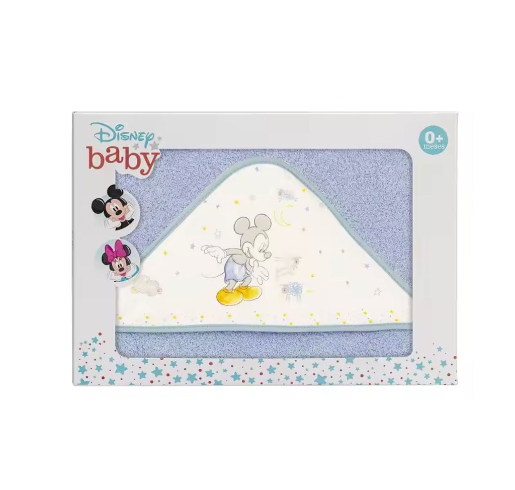 Capa de Baño con Capucha Mickey para Bebés Interbaby  de Algodón  y Absorción Suave