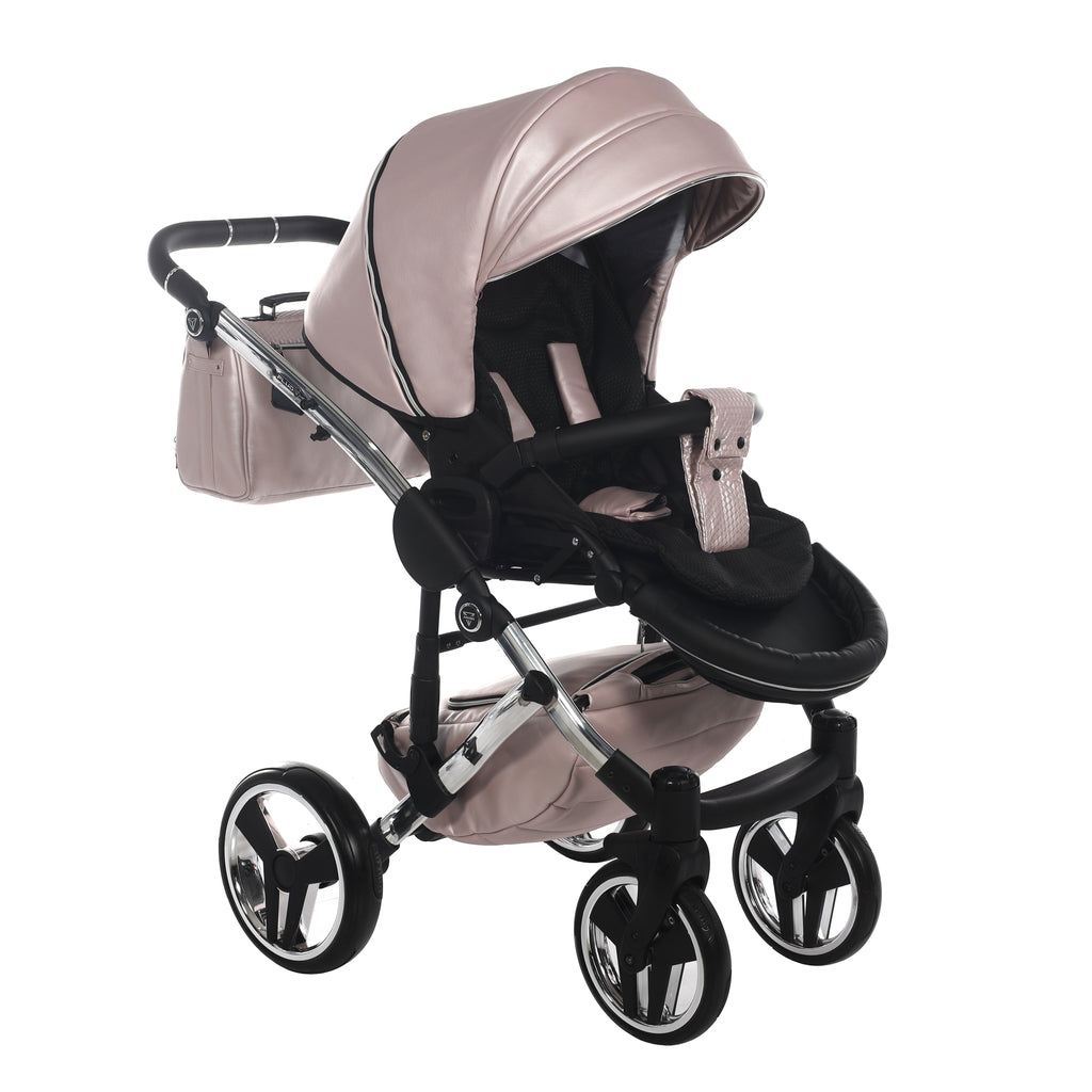 Carro de bebé Junama Fluo Rosa y Blanco