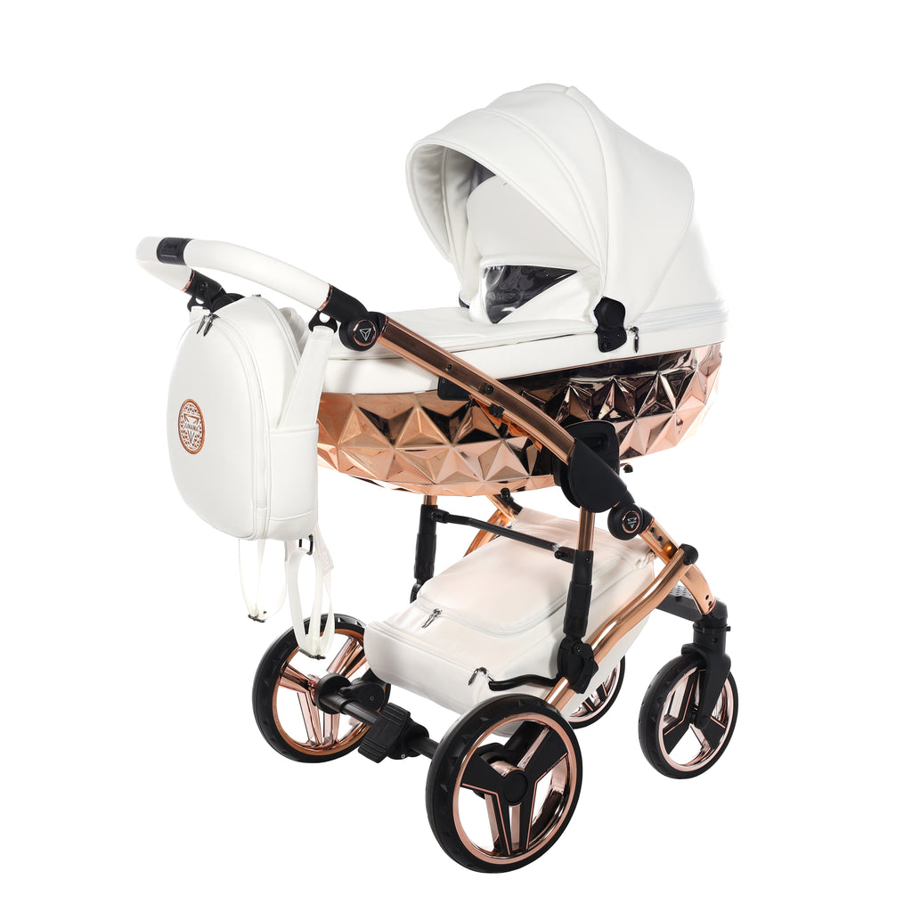 Carro de bebé Junama Hand Craft Blanco y Bronce