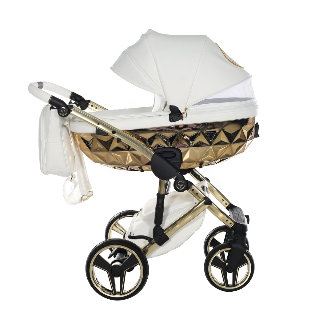 Carro de bebé Junama Hand Craft Blanco y Dorado