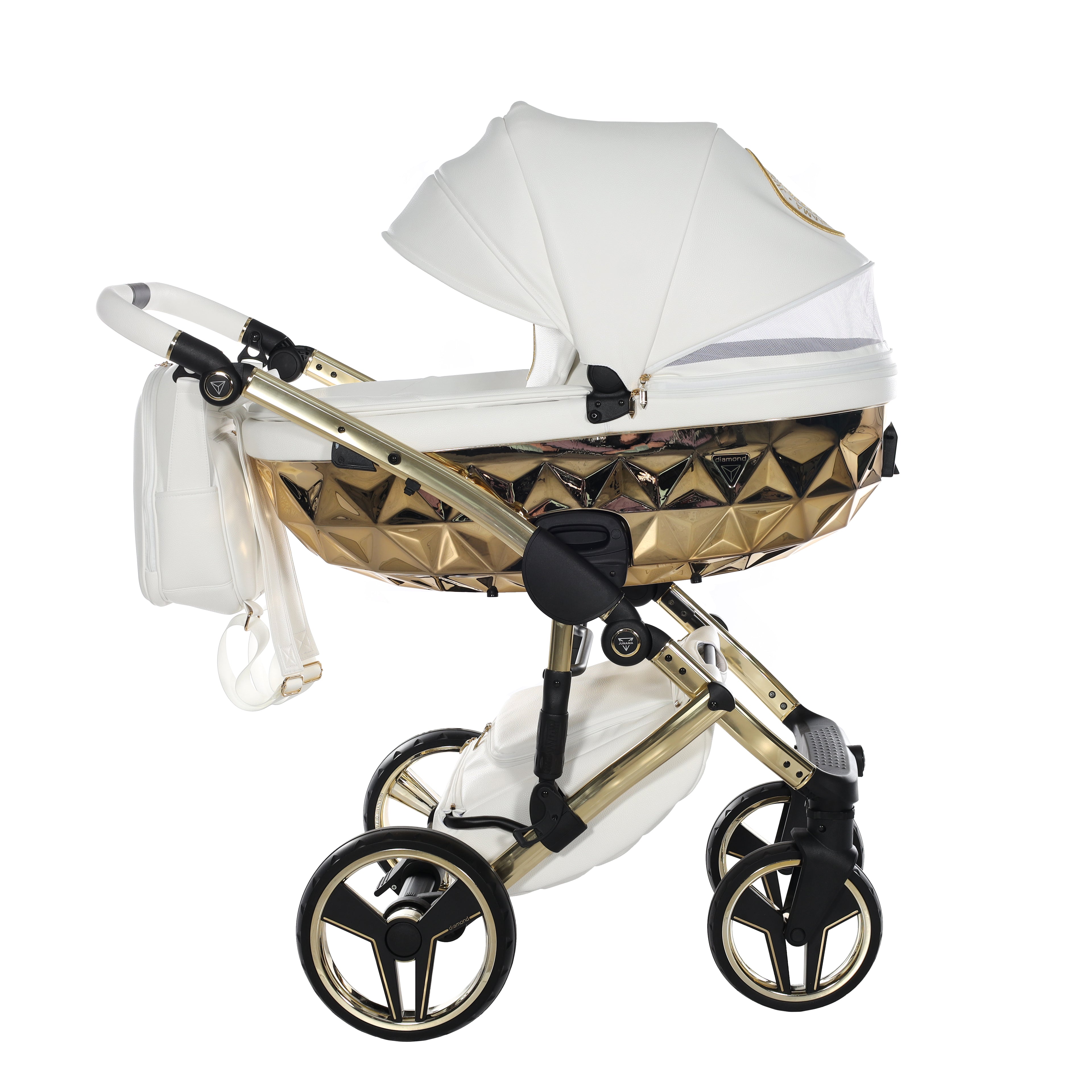 Carro de bebé Junama Hand Craft Blanco y Dorado