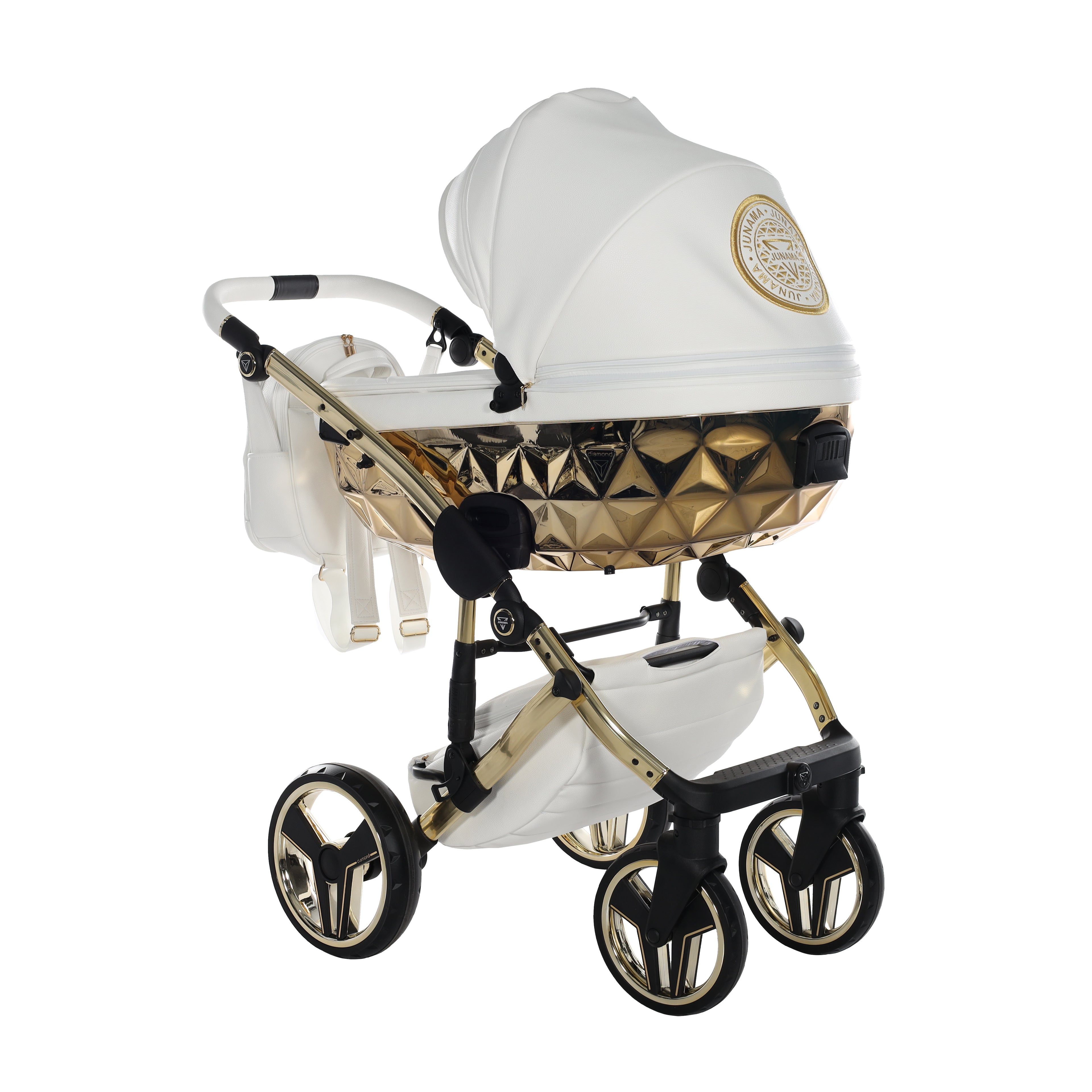 Carro de bebé Junama Hand Craft Blanco y Dorado