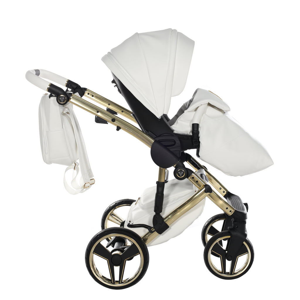 Carro de bebé Junama Hand Craft Blanco y Dorado