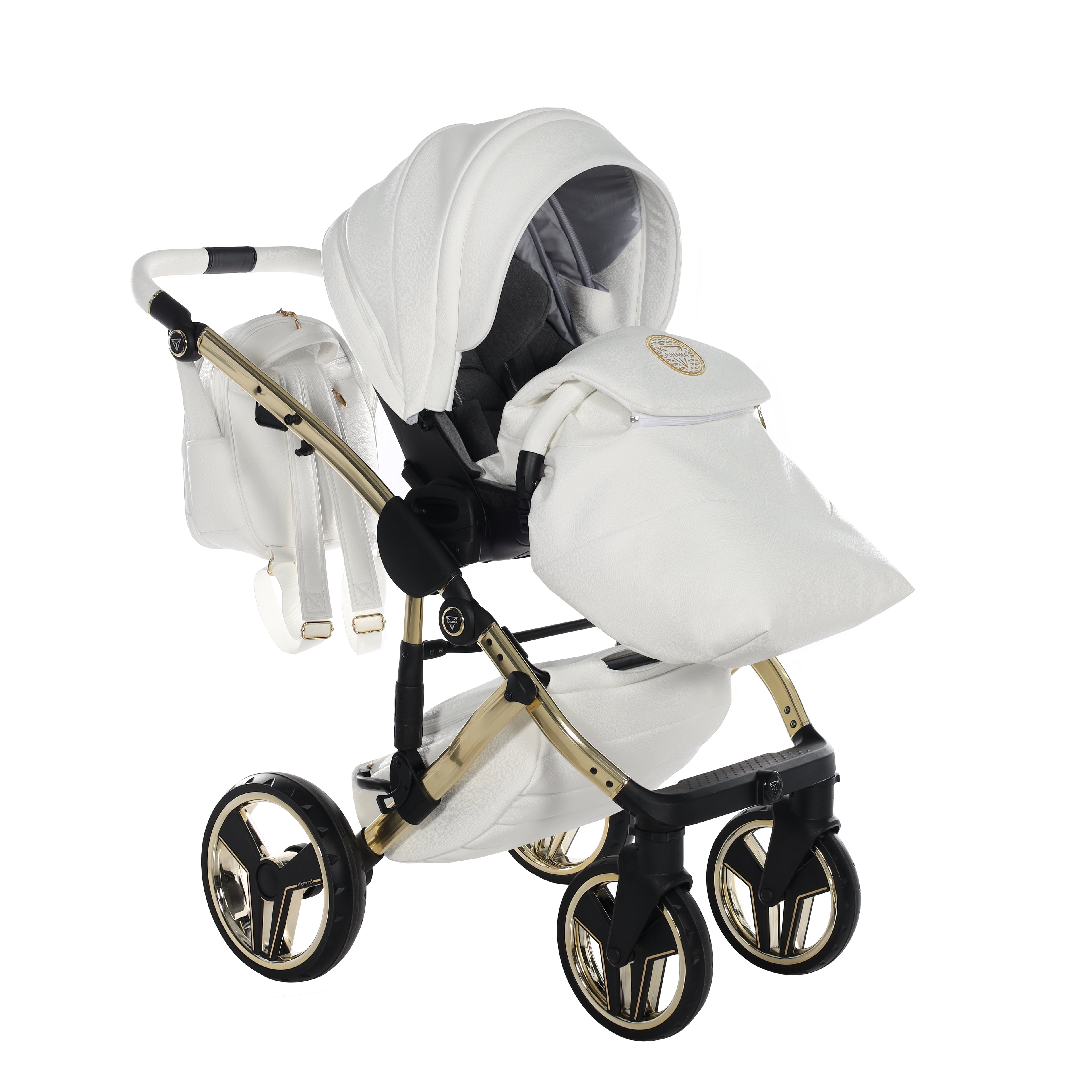 Carro de bebé Junama Hand Craft Blanco y Dorado