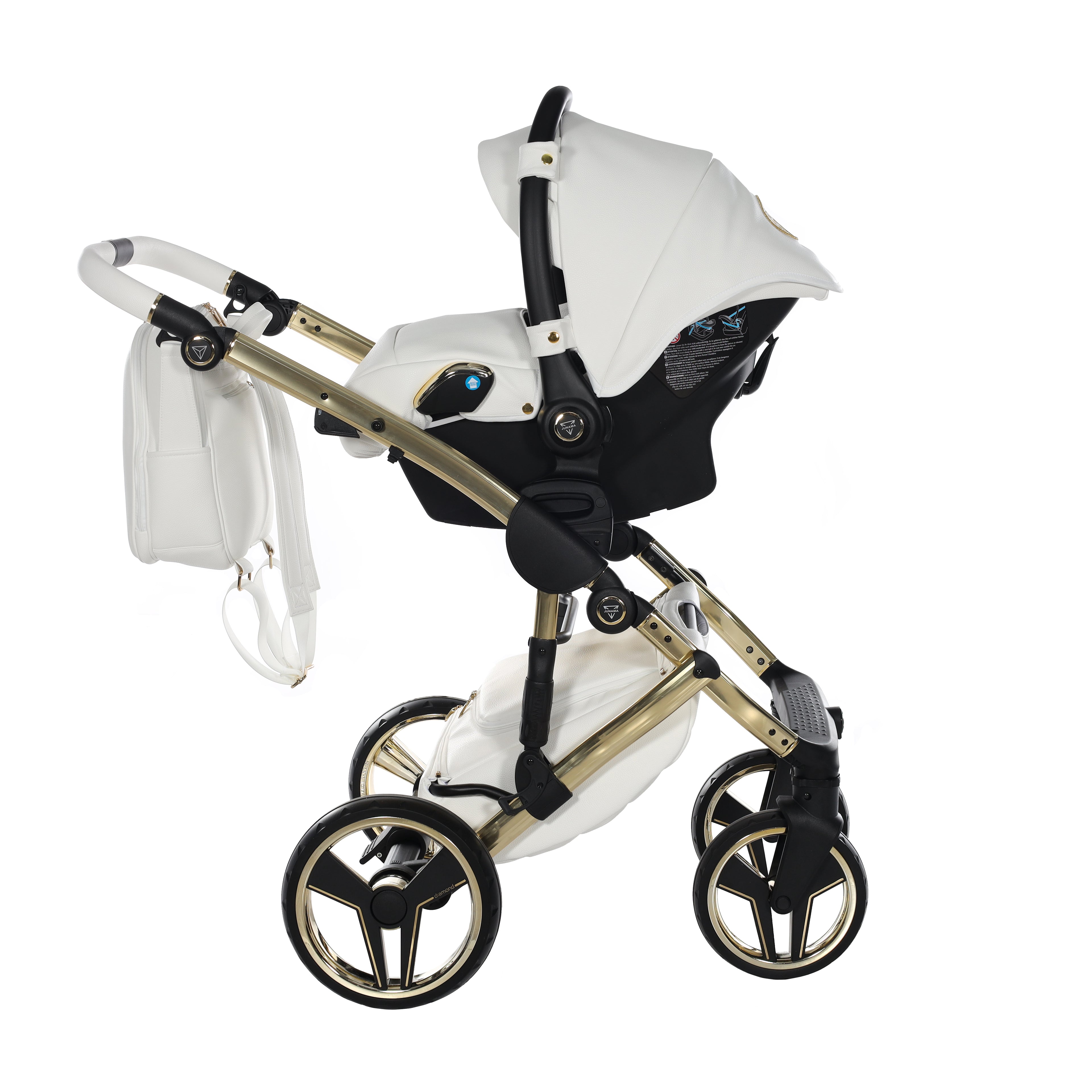 Carro de bebé Junama Hand Craft Blanco y Dorado