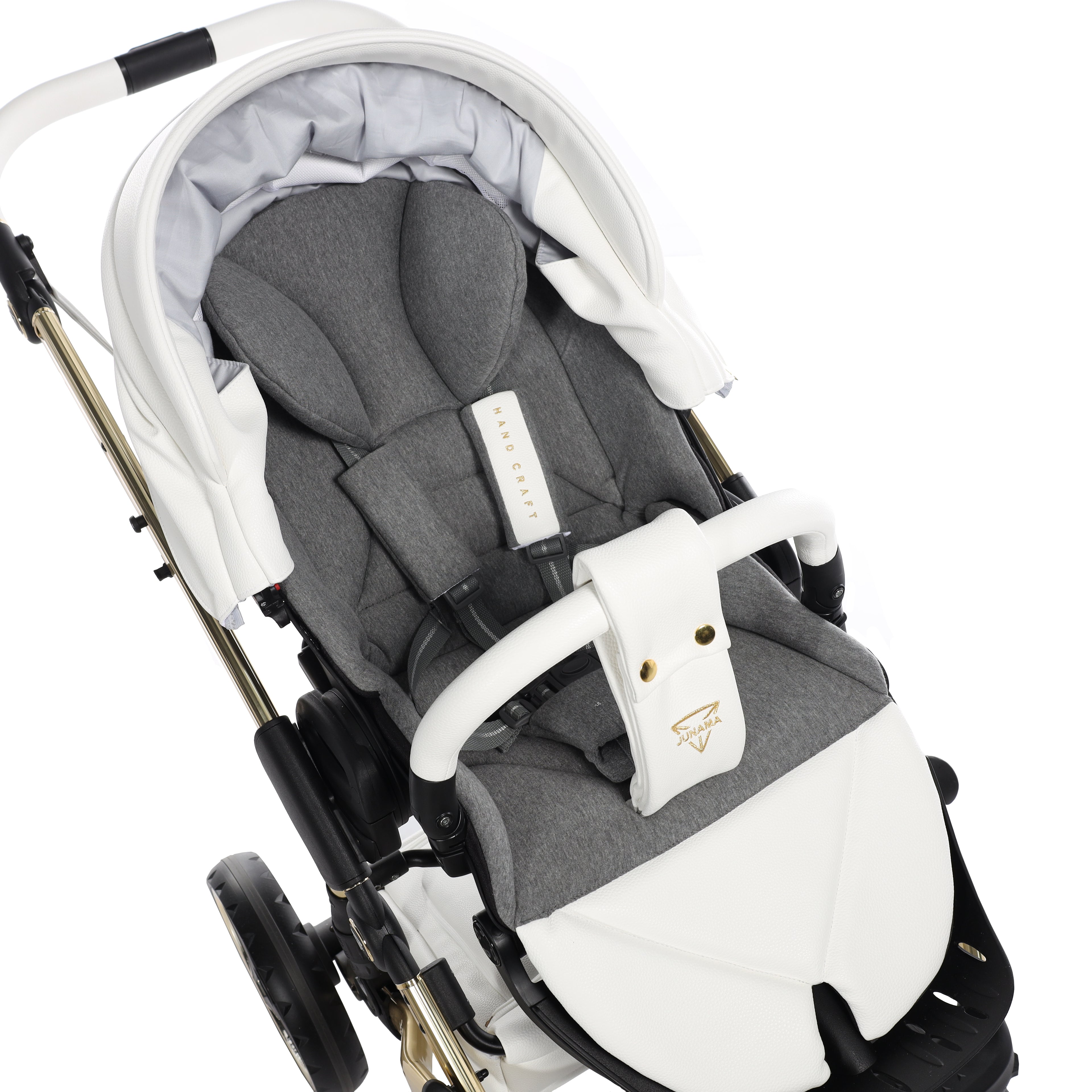 Carro de bebé Junama Hand Craft Blanco y Dorado