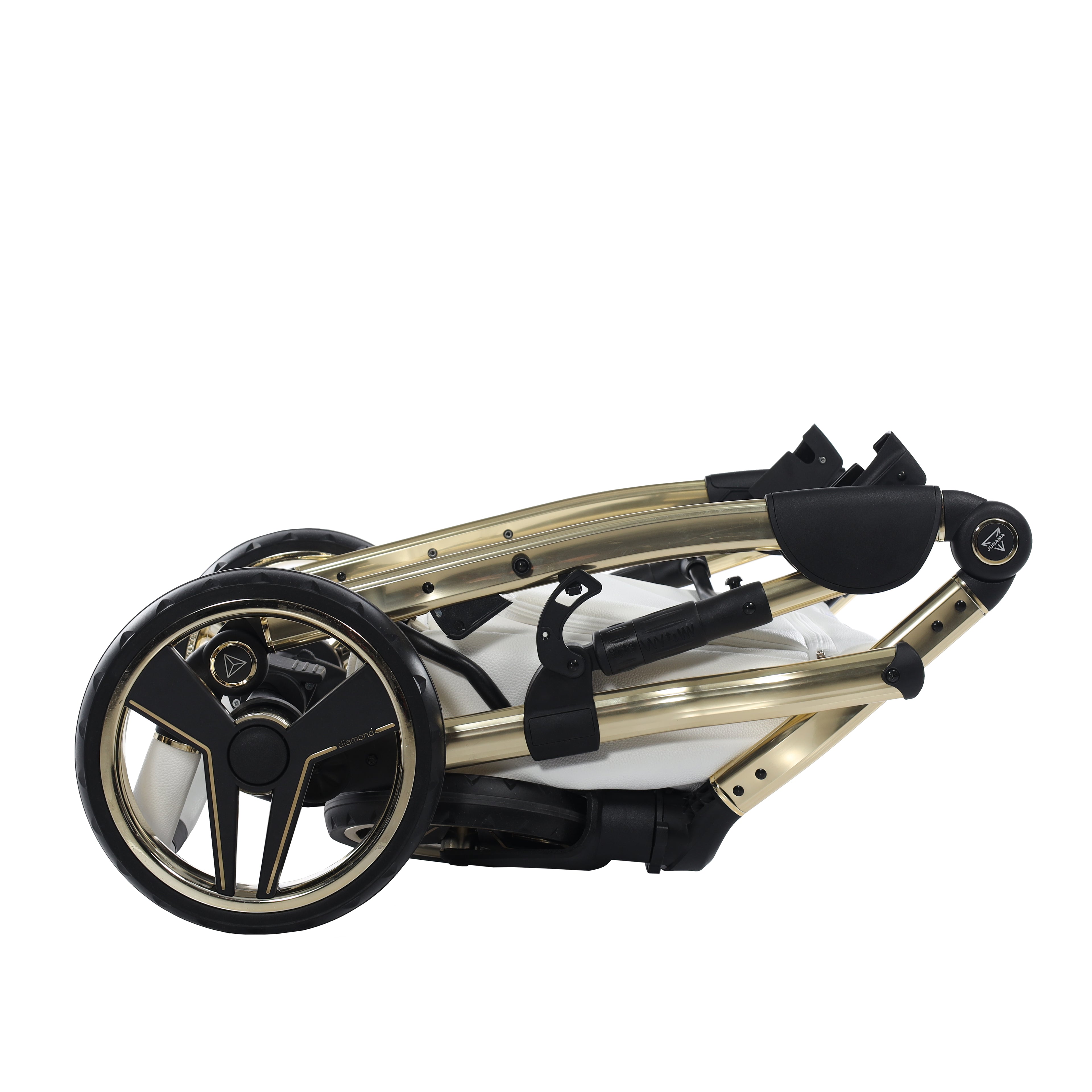 Carro de bebé Junama Hand Craft Blanco y Dorado