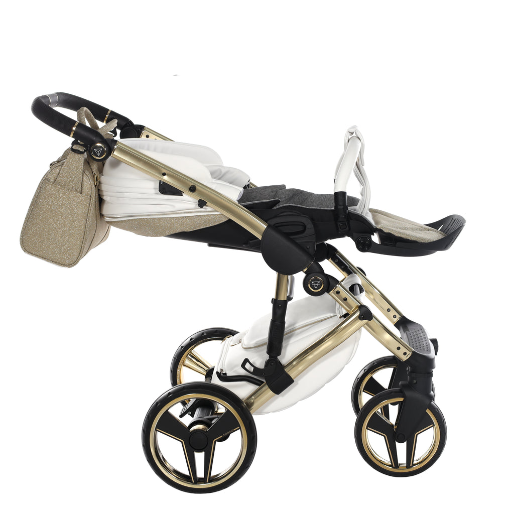 Carro de bebé Junama Hand Craft Glitter Dorado y Blanco