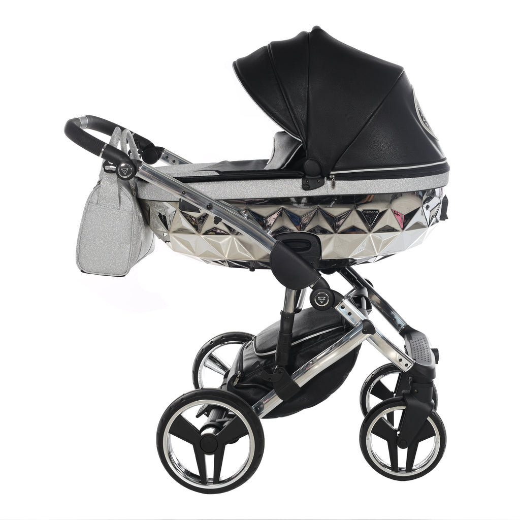 Carro de bebé Junama Hand Craft Glitter Plata y Negro