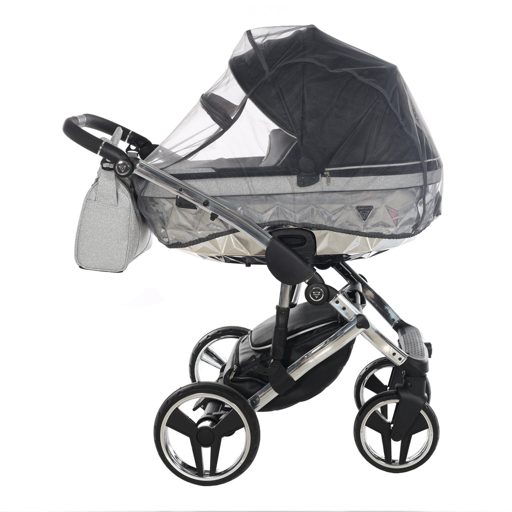 Carro de bebé Junama Hand Craft Glitter Plata y Negro