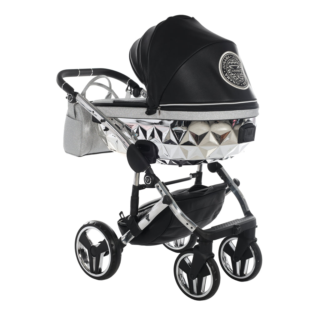 Carro de bebé Junama Hand Craft Glitter Plata y Negro