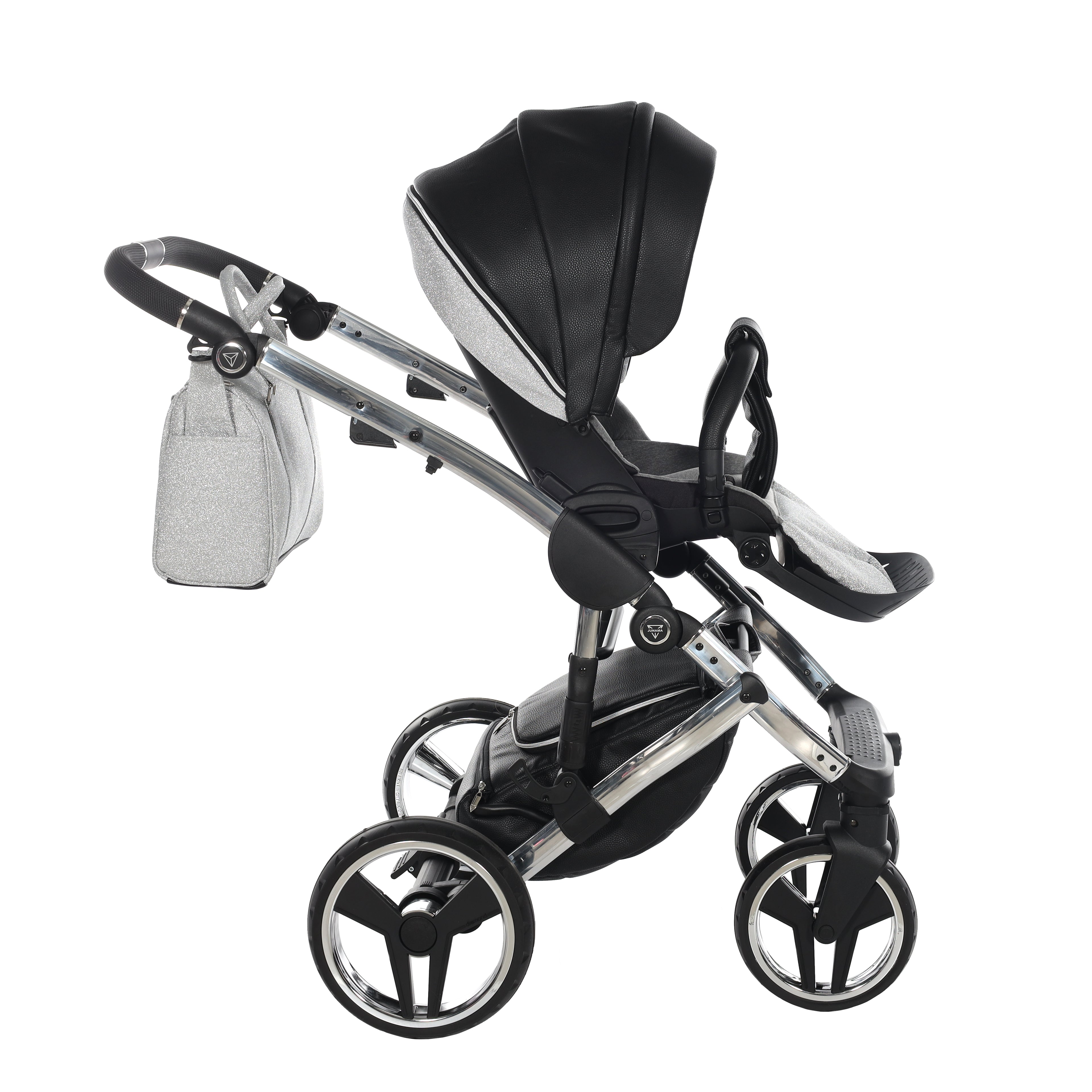 Carro de bebé Junama Hand Craft Glitter Plata y Negro