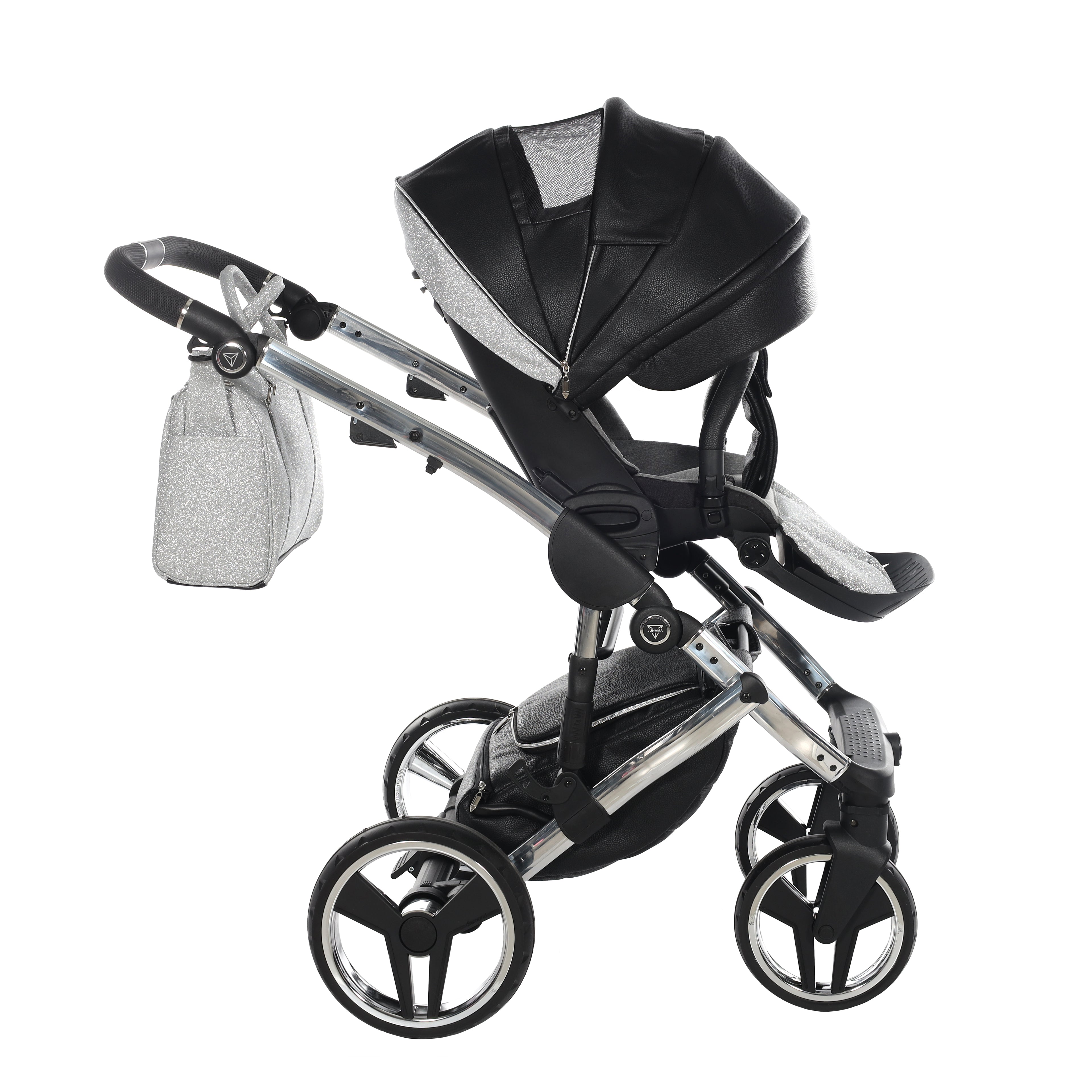 Carro de bebé Junama Hand Craft Glitter Plata y Negro