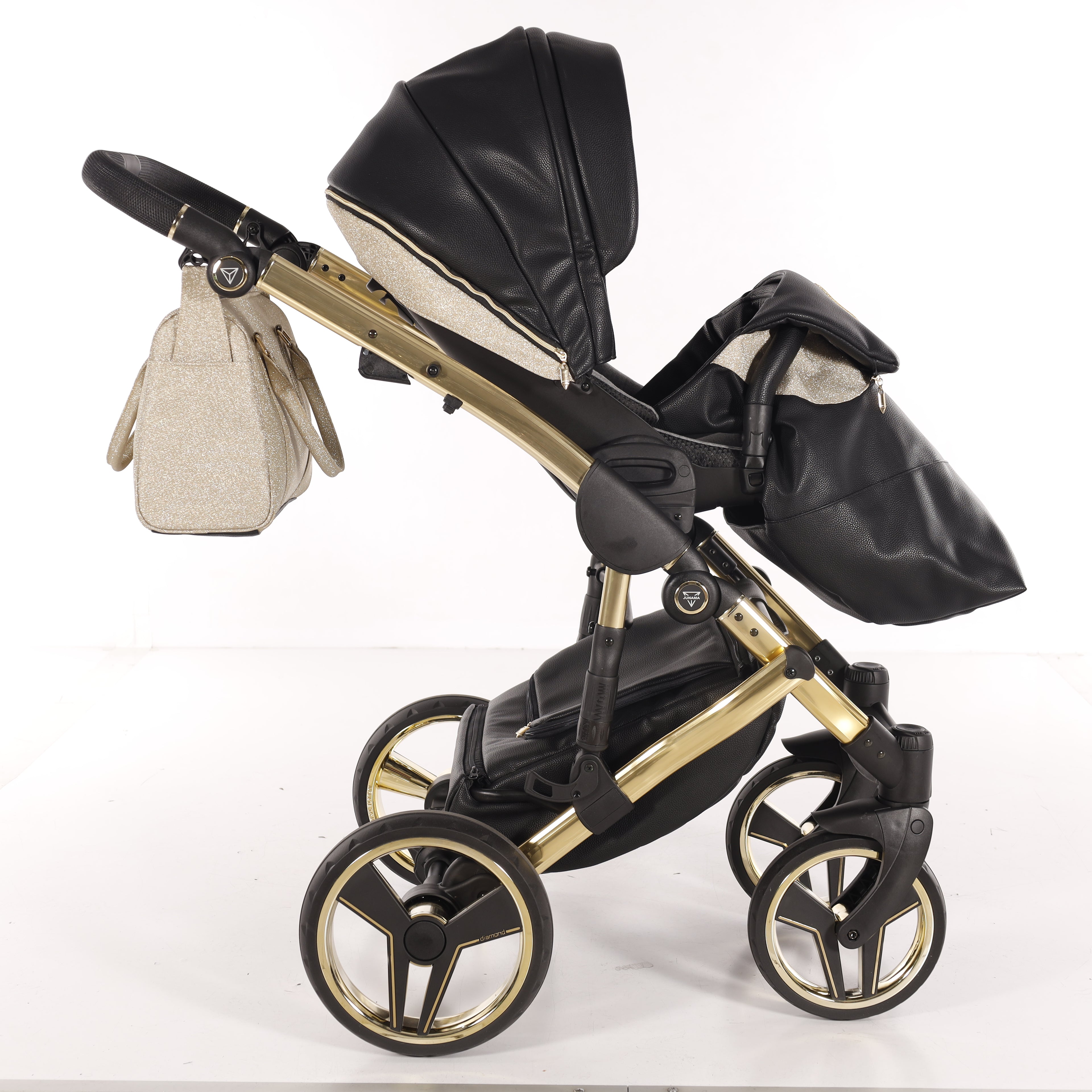 Carro de bebé Junama Hand Craft Glitter Dorado y Negro