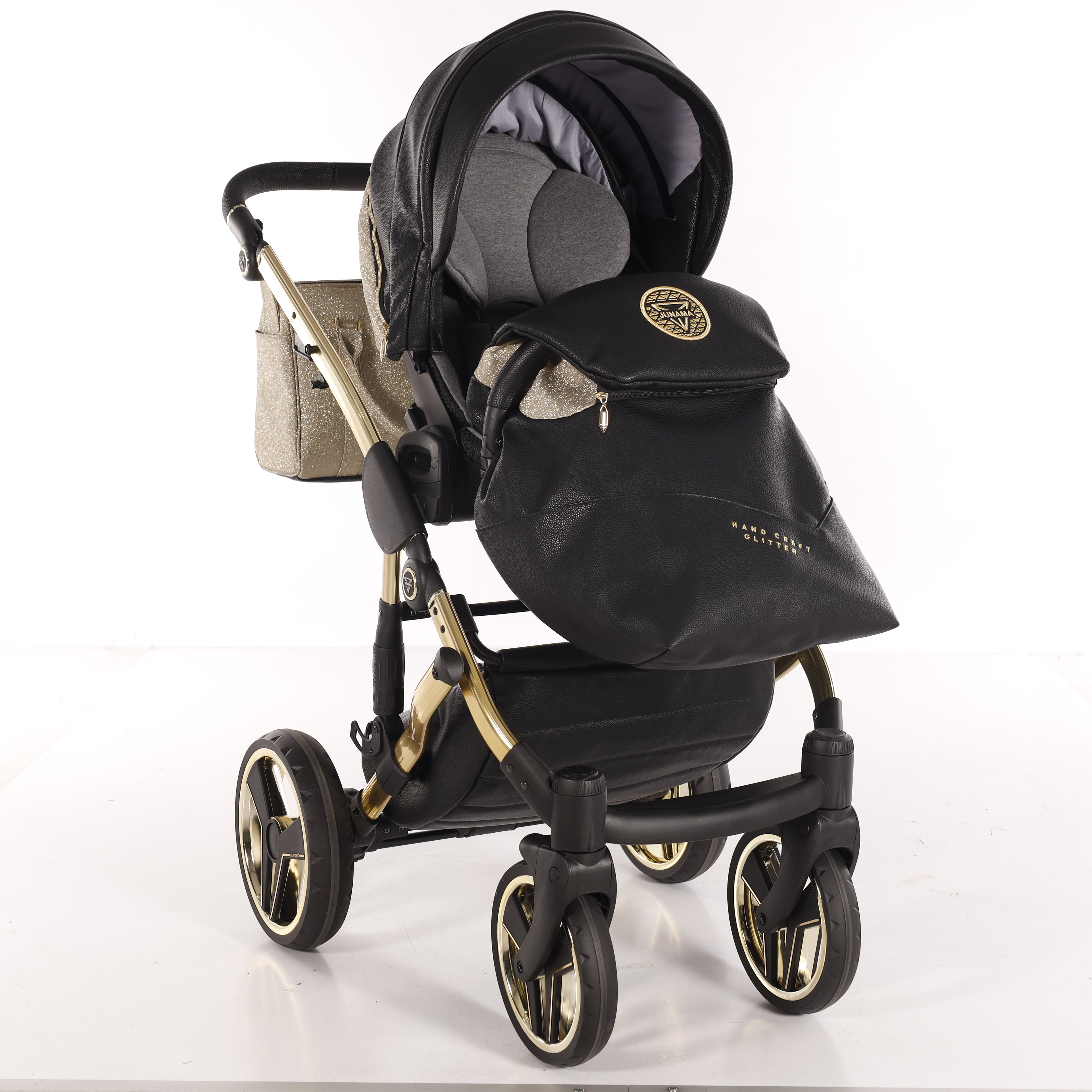 Carro de bebé Junama Hand Craft Glitter Dorado y Negro