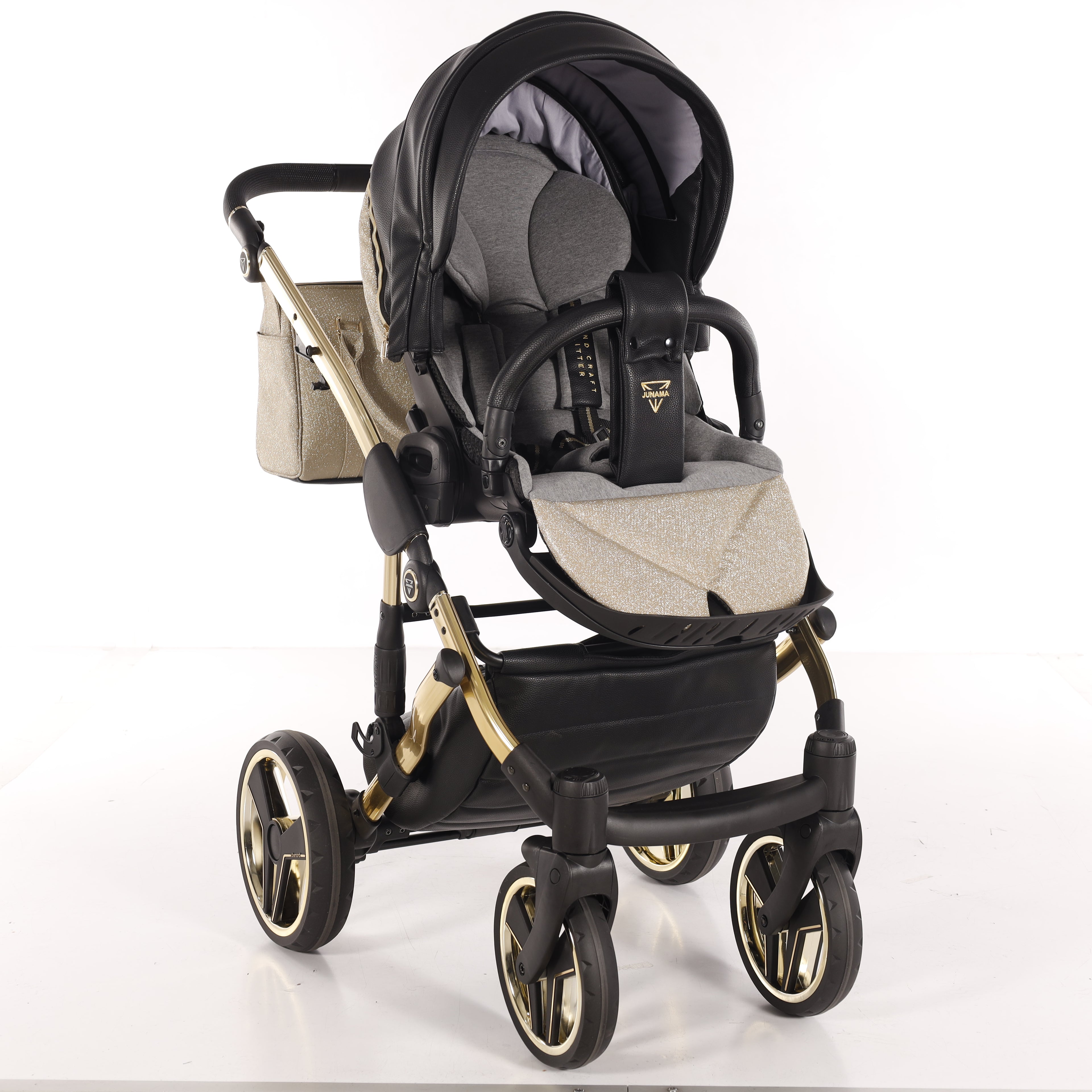 Carro de bebé Junama Hand Craft Glitter Dorado y Negro