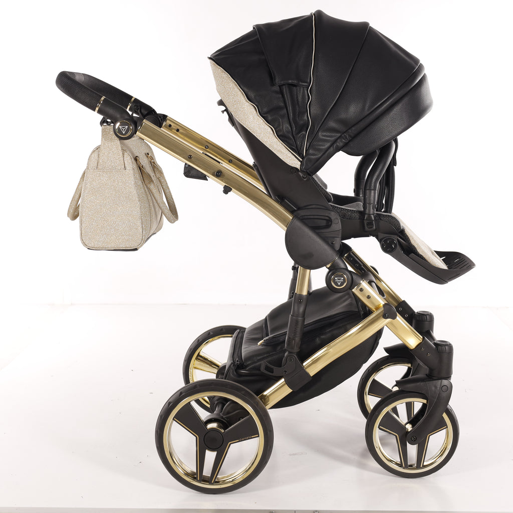 Carro de bebé Junama Hand Craft Glitter Dorado y Negro