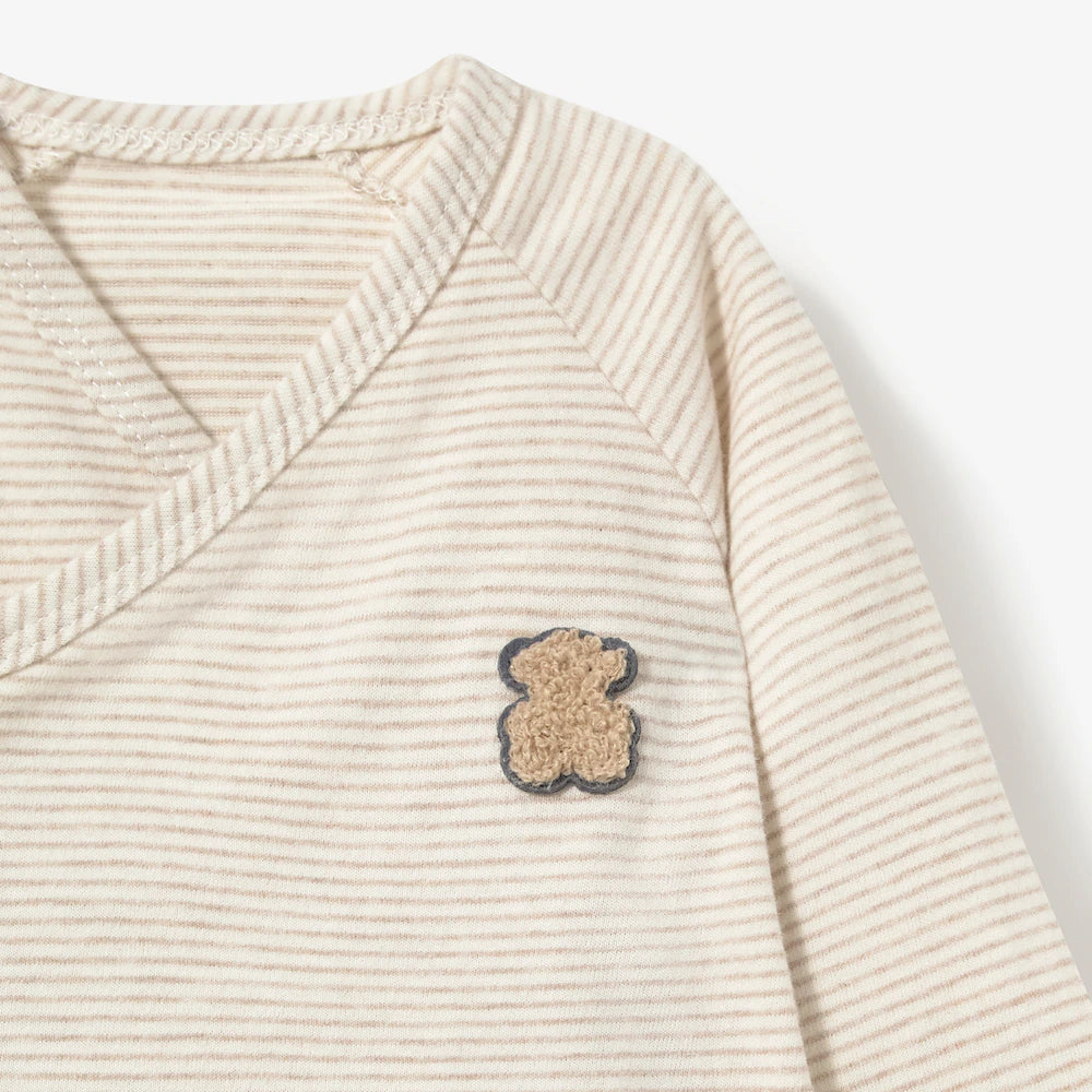 CONJUNTO DE BEBÉ CRUZADO RISC BEIG