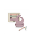 Set de babero y 2 cucharas Food Kit rosa