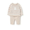CONJUNTO DE BEBÉ DE RECIÉN NACIDO TRICOT BEIG