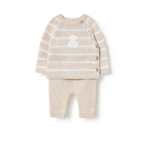 CONJUNTO DE BEBÉ DE RECIÉN NACIDO TRICOT BEIG