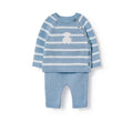 CONJUNTO DE BEBÉ DE RECIÉN NACIDO TRICOT AZUL