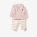 CONJUNTO DE BEBÉ CRUZADO RISC ROSA