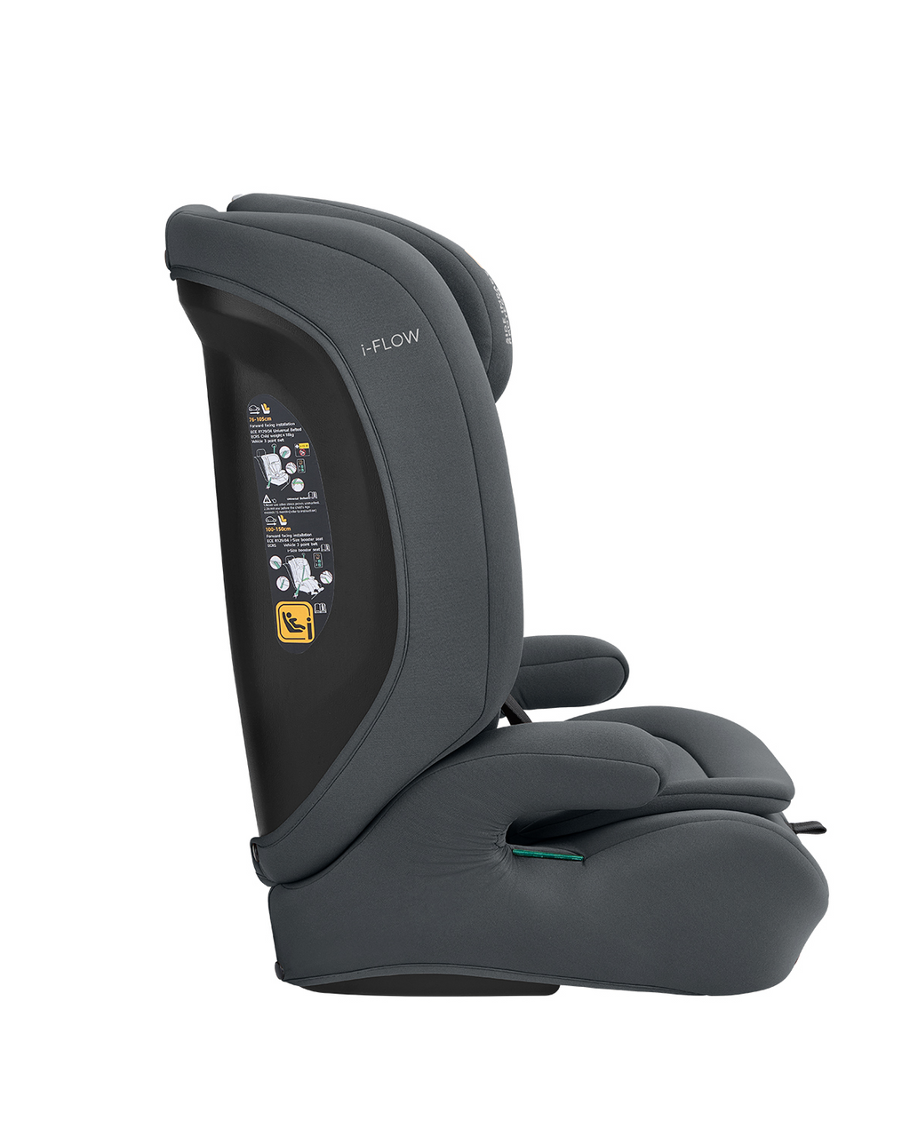 Silla de coche 76-150 cm i-Flow i-SIZE Gris