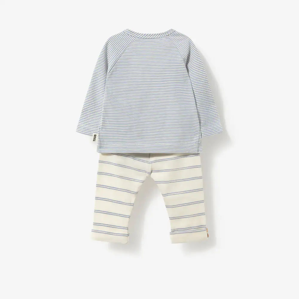 CONJUNTO DE BEBÉ CRUZADO RISC AZUL