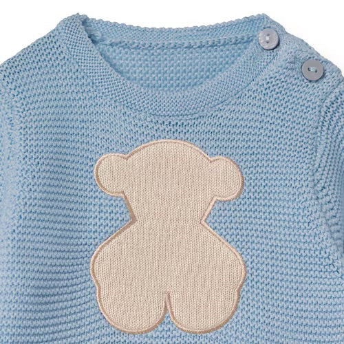 CONJUNTO DE BEBÉ DE RECIÉN NACIDO TRICOT AZUL