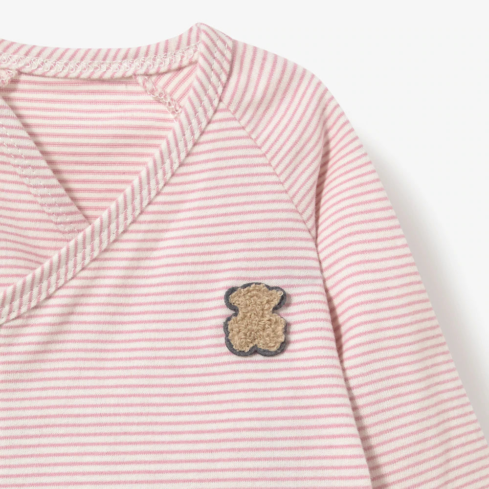 CONJUNTO DE BEBÉ CRUZADO RISC ROSA