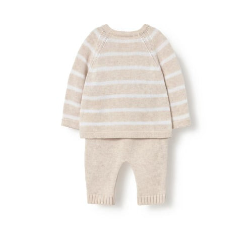 CONJUNTO DE BEBÉ DE RECIÉN NACIDO TRICOT BEIG