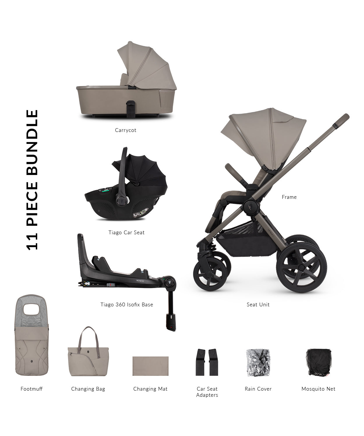 Carro de Bebé Venicci Upline 2 Taupe