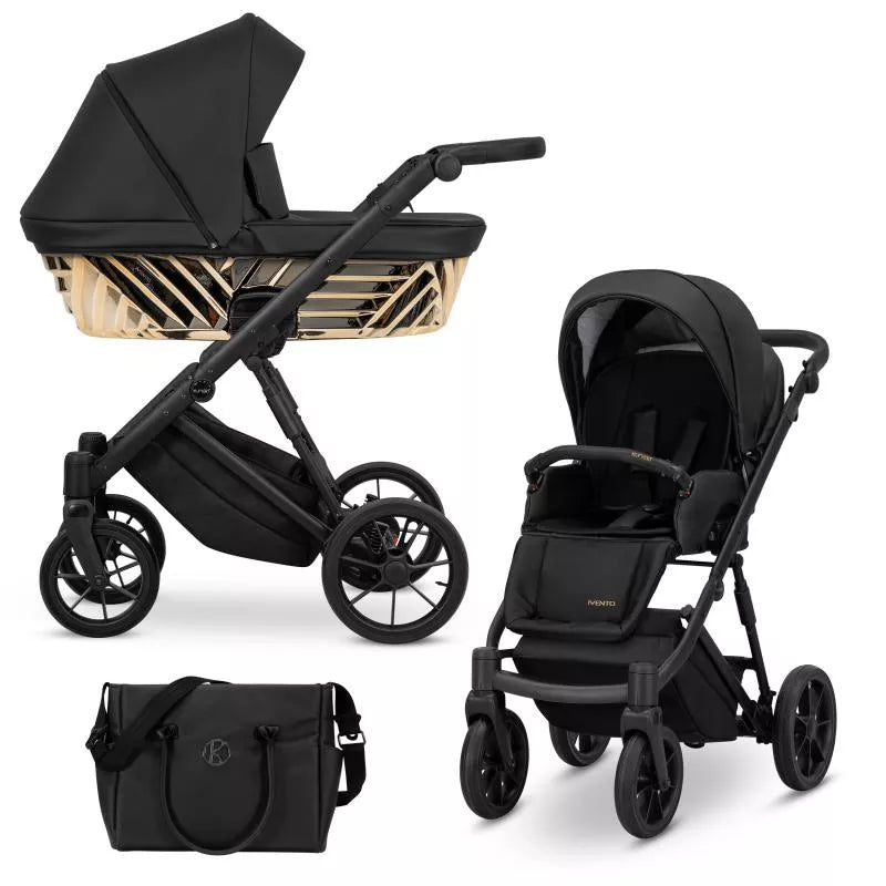 Carro de Bebé Ivento Glam Negro y Dorado 2