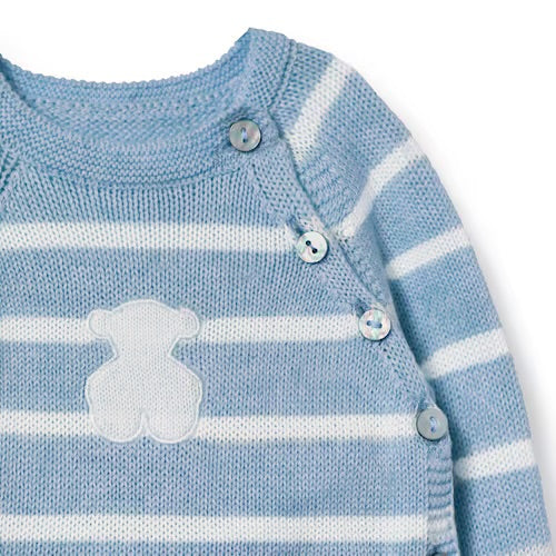 CONJUNTO DE BEBÉ DE RECIÉN NACIDO TRICOT AZUL