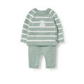 CONJUNTO DE BEBÉ DE RECIÉN NACIDO TRICOT VERDE
