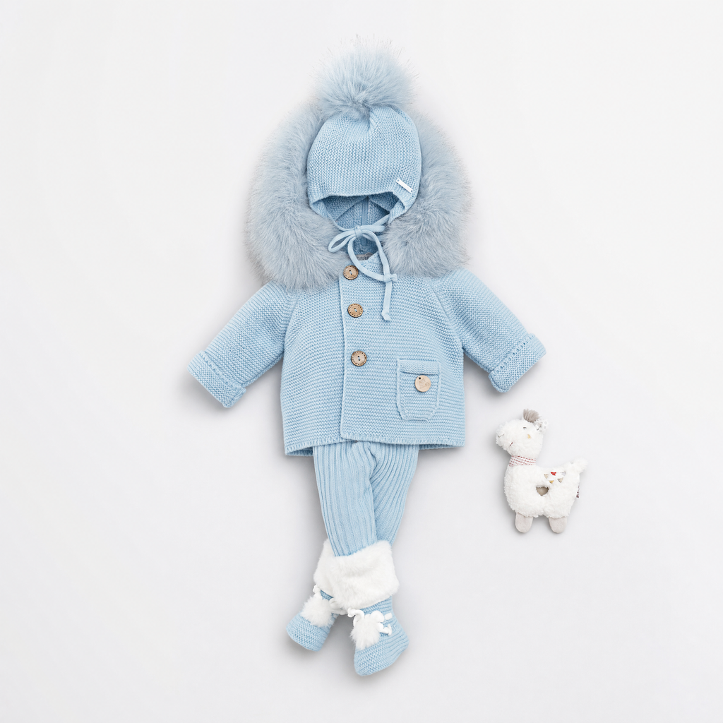 PANGASA BABY -TRENKA LUXURY -Abrigo de Punto con Capucha y Pelo