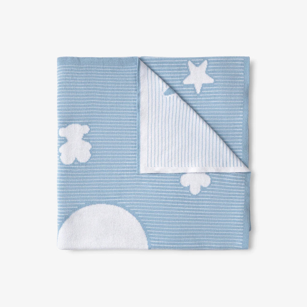 MANTA DE BEBÉ REVERSIBLE NILO AZUL