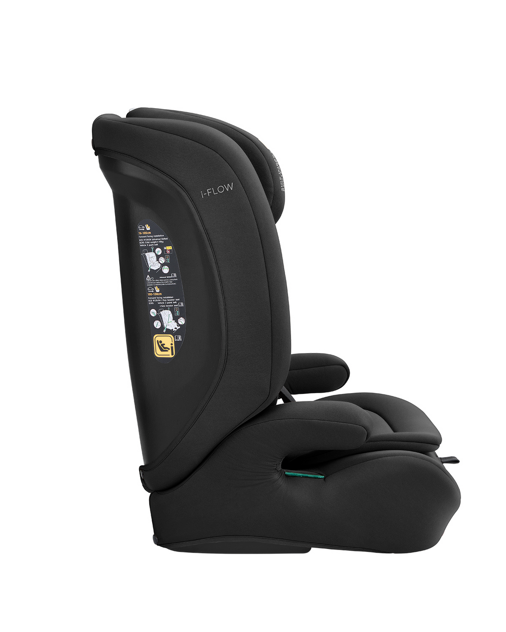 Silla de coche 76-150 cm i-Flow i-SIZE Negro
