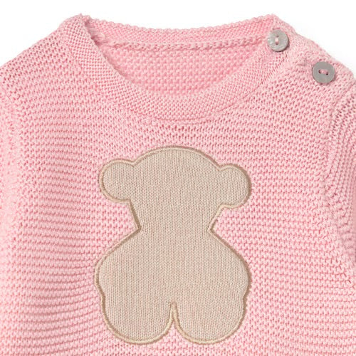 CONJUNTO DE BEBÉ DE RECIÉN NACIDO TRICOT ROSA