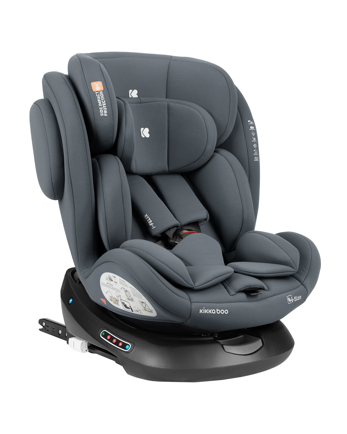 Silla de coche 40-150 cm i-Felix i-SIZE gris oscuro