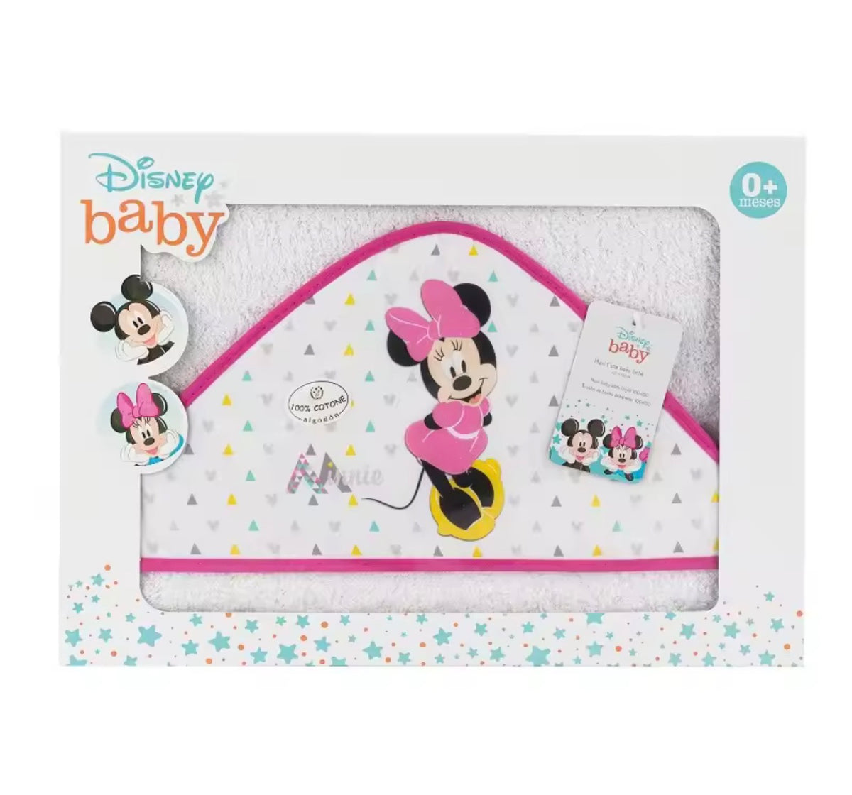 Capa de Baño con Capucha Minnie para Bebés Interbaby  de Algodón  y Absorción