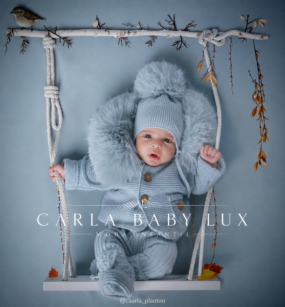 PANGASA BABY -TRENKA LUXURY -Abrigo de Punto con Capucha y Pelo