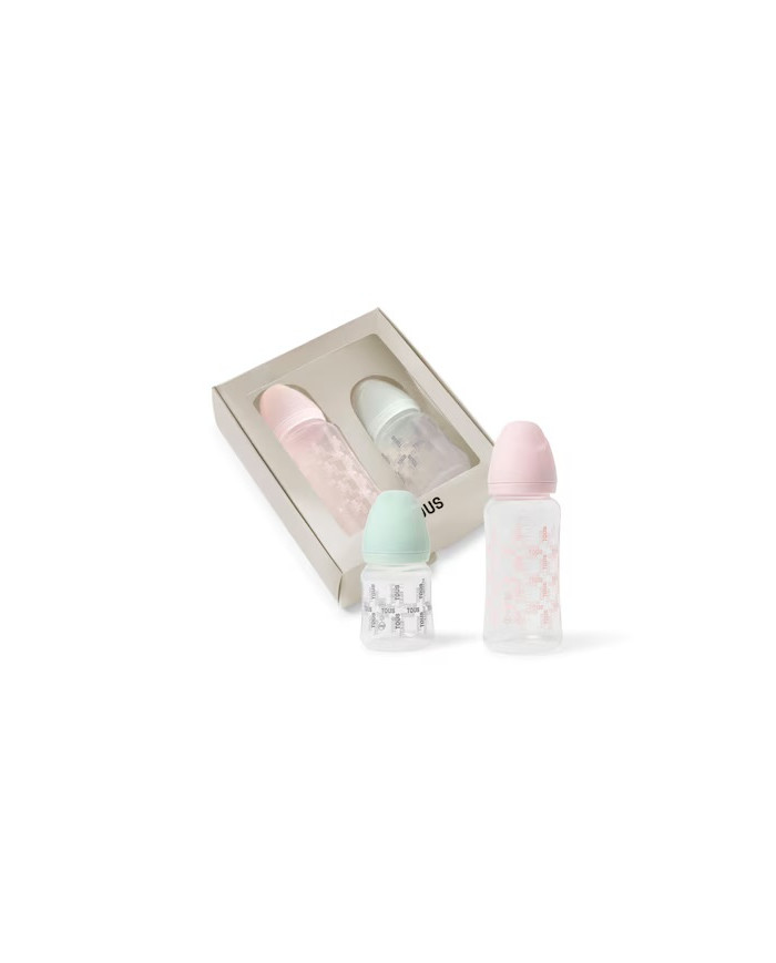 PACK 2 BIBERONES DE BEBÉ TOUS SQUARE ROSA