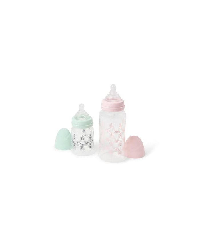 PACK 2 BIBERONES DE BEBÉ TOUS SQUARE ROSA
