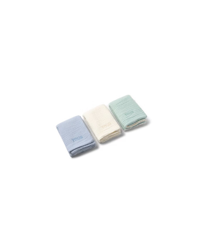 MUSELINAS DE BEBÉ PACK DE 3 AZUL TOUS