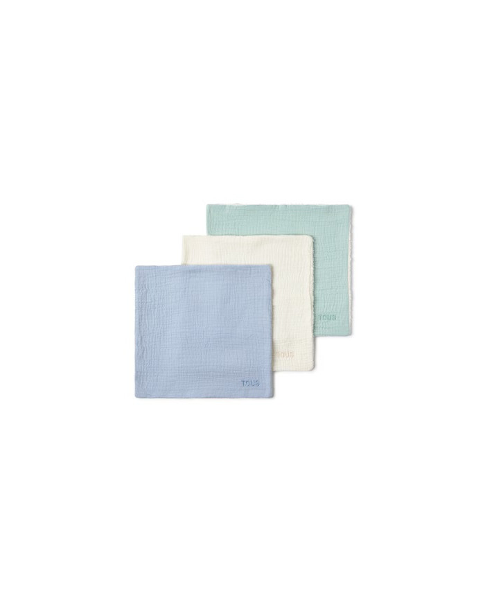 MUSELINAS DE BEBÉ PACK DE 3 AZUL TOUS