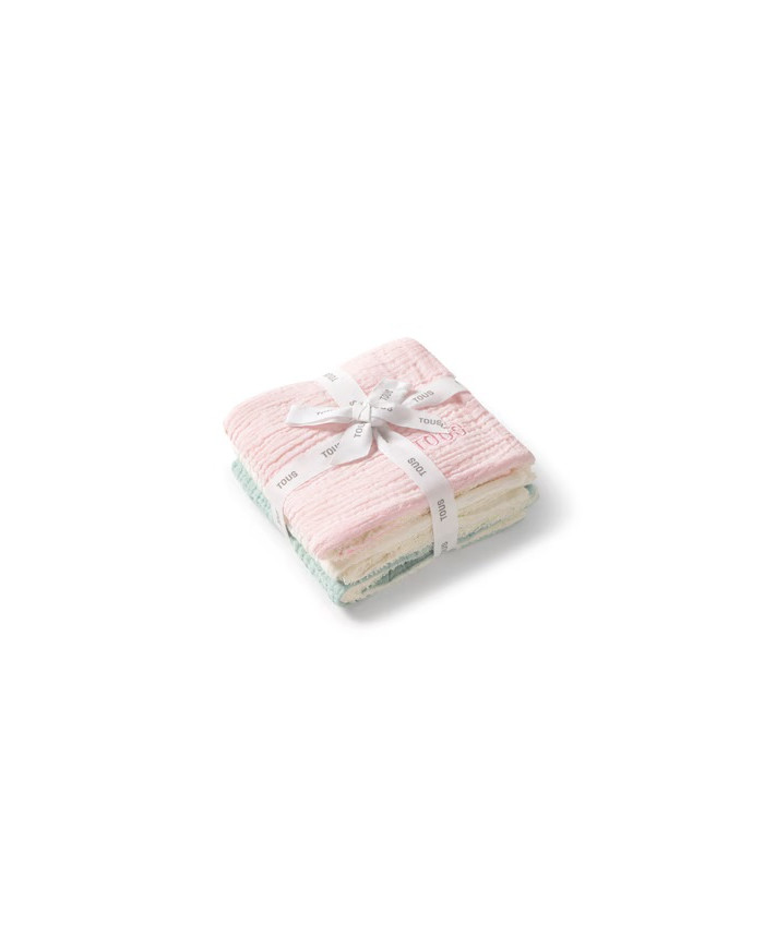 MUSELINAS DE BEBÉ PACK DE 3 ROSA TOUS