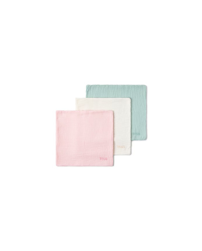 MUSELINAS DE BEBÉ PACK DE 3 ROSA TOUS